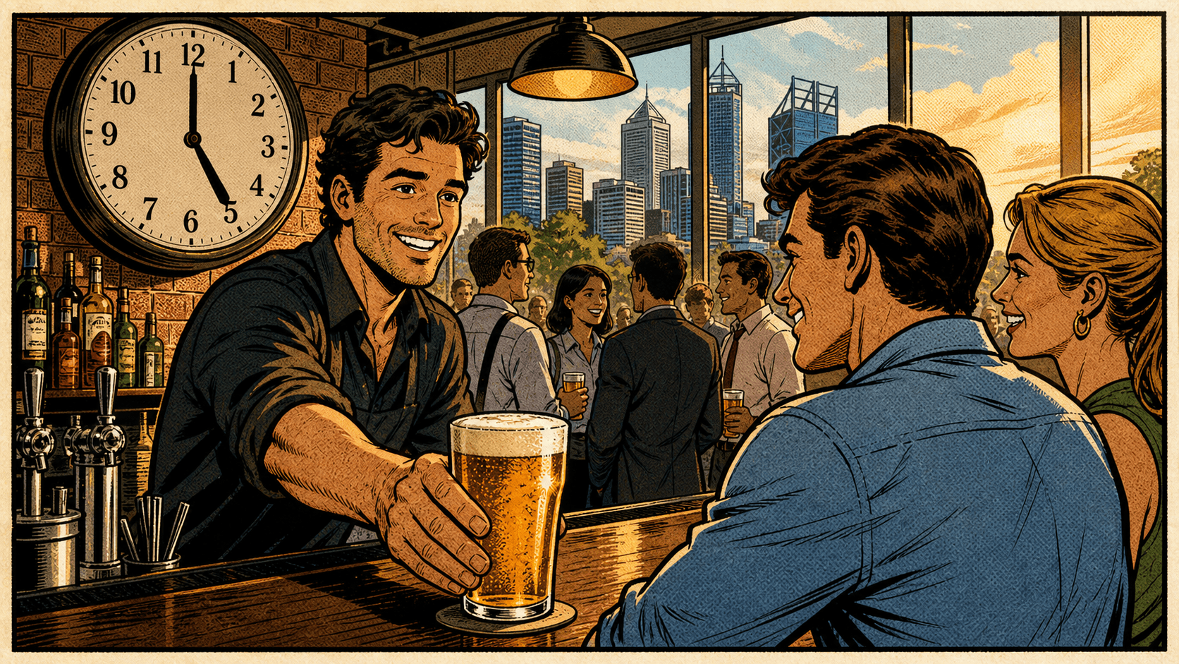 Tuesday happy-hour pint in Perth